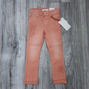 Name It Peach Embroidered Girls' Pant